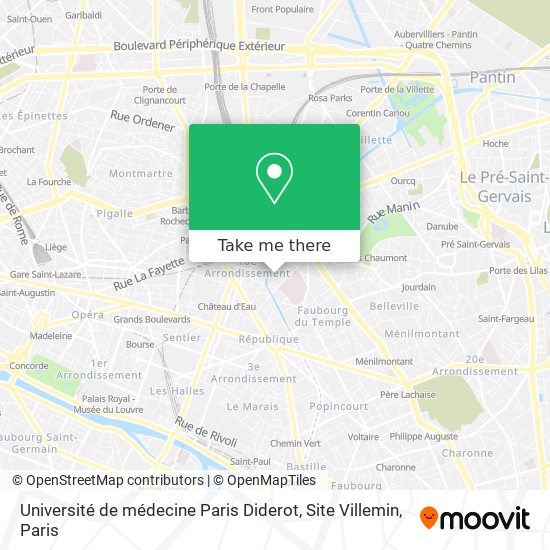 Mapa Université de médecine Paris Diderot, Site Villemin