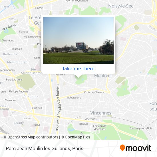 Mapa Parc Jean Moulin les Guilands