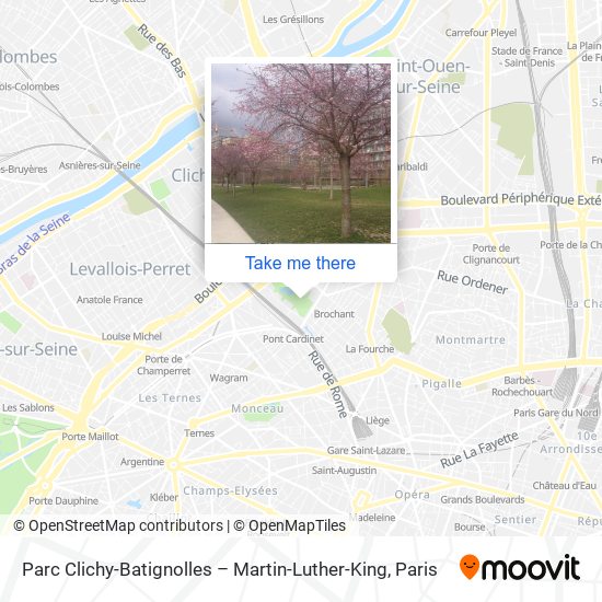 Mapa Parc Clichy-Batignolles – Martin-Luther-King