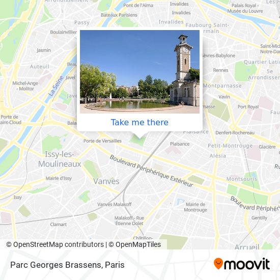 Mapa Parc Georges Brassens