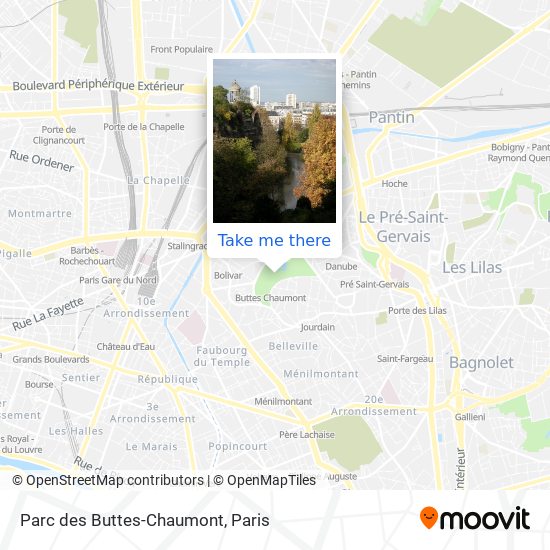 Mapa Parc des Buttes-Chaumont