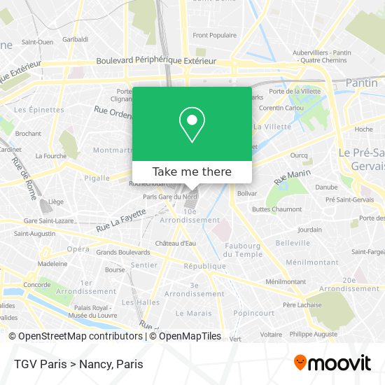 TGV Paris > Nancy map