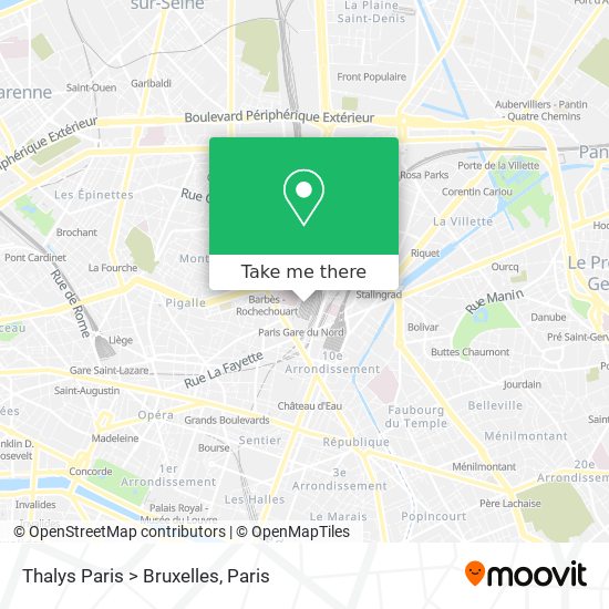 Thalys Paris > Bruxelles map