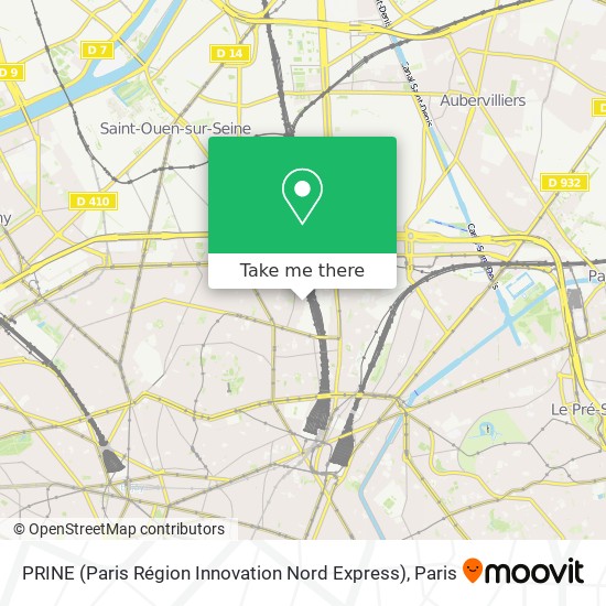 PRINE (Paris Région Innovation Nord Express) map