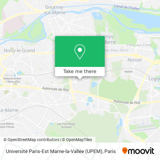 Mapa Université Paris-Est Marne-la-Vallée (UPEM)