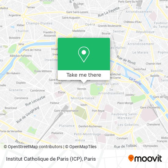 Institut Catholique de Paris (ICP) map