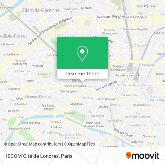 Mapa ISCOM Cité de Londres