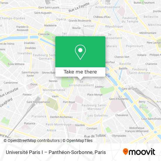 Mapa Université Paris I – Panthéon-Sorbonne