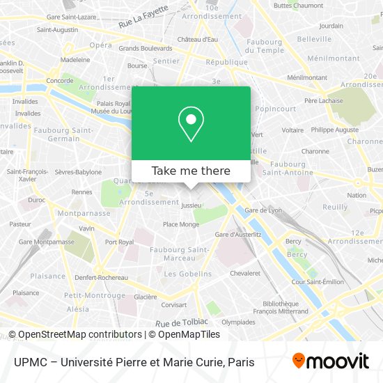 UPMC – Université Pierre et Marie Curie map