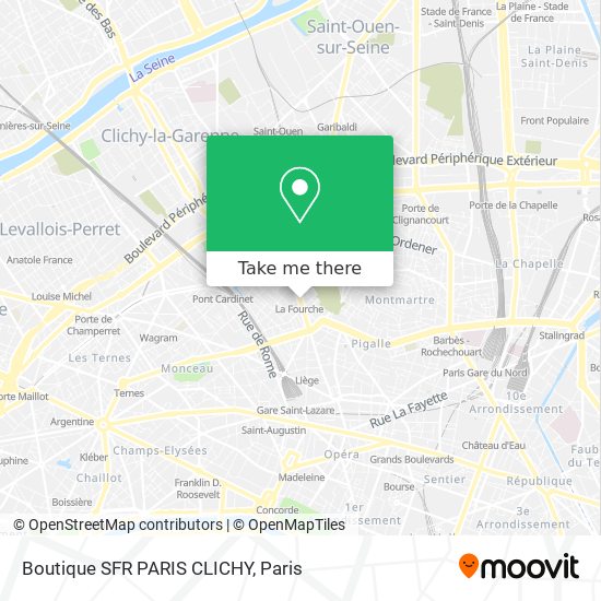 Mapa Boutique SFR PARIS CLICHY