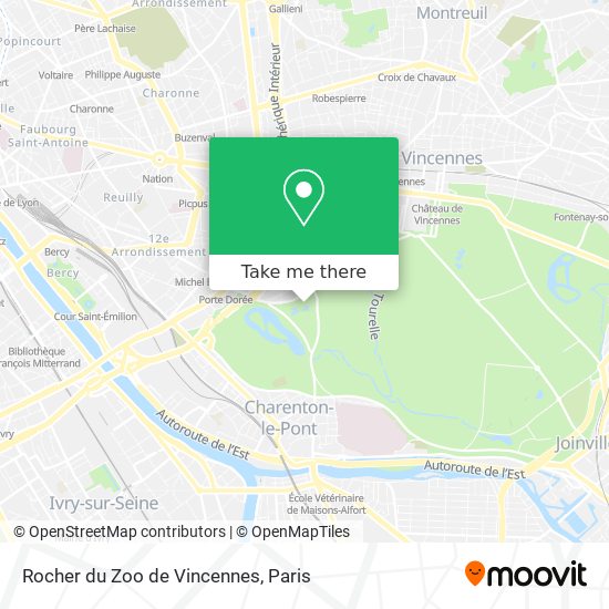 Mapa Rocher du Zoo de Vincennes