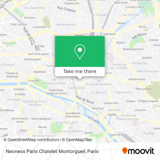 Mapa Neoness Paris Chatelet Montorgueil