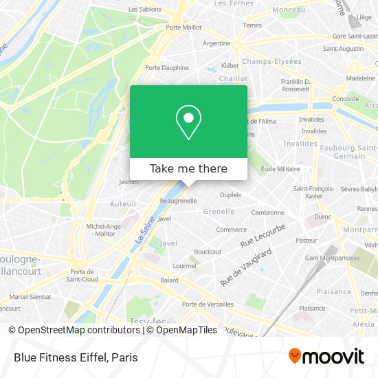 Mapa Blue Fitness Eiffel