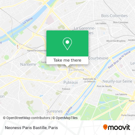 Neoness Paris Bastille map