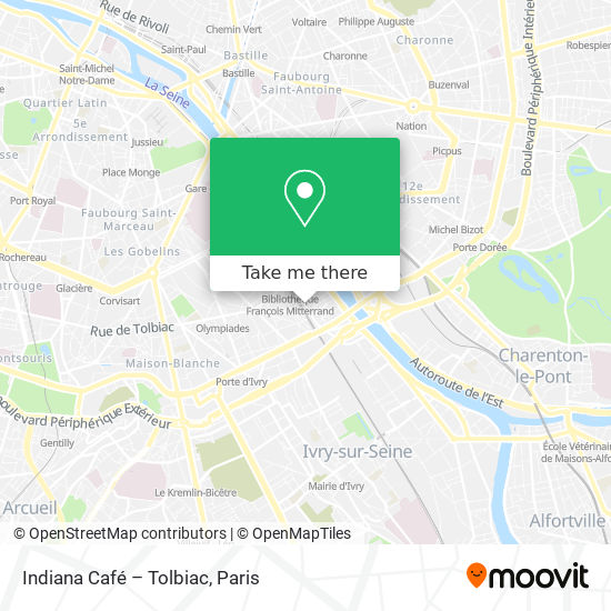 Mapa Indiana Café – Tolbiac