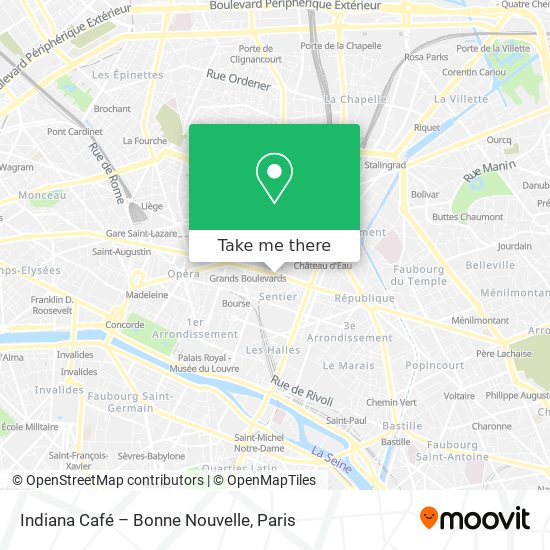 Mapa Indiana Café – Bonne Nouvelle