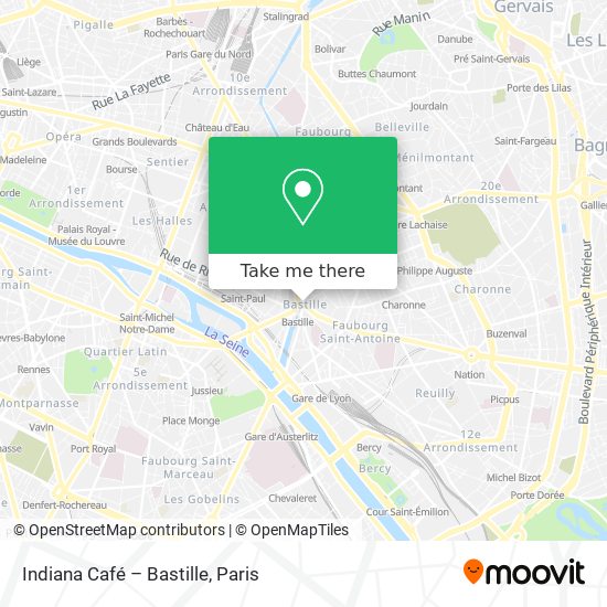 Mapa Indiana Café – Bastille