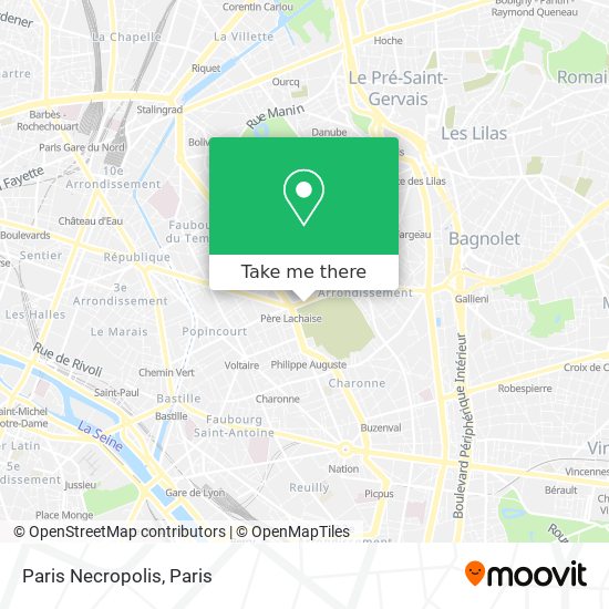 Mapa Paris Necropolis