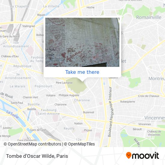 Mapa Tombe d'Oscar Wilde