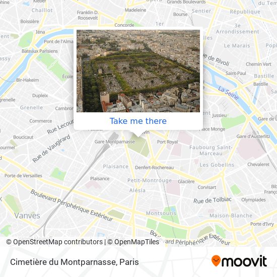 Cimetière du Montparnasse map
