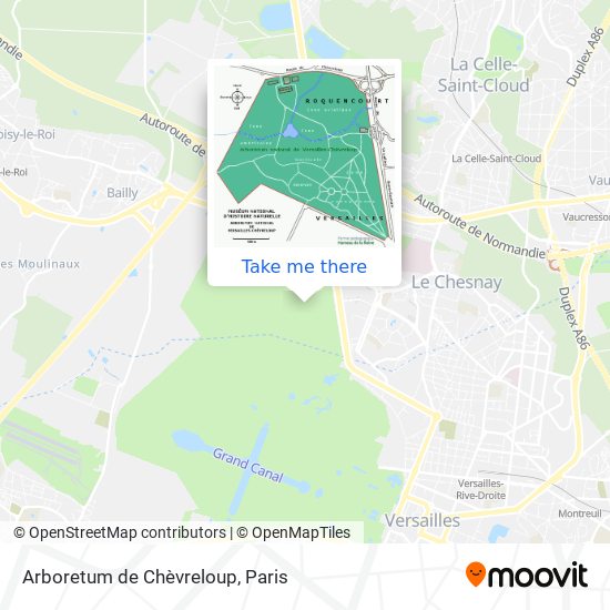 Mapa Arboretum de Chèvreloup