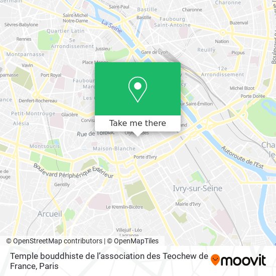 Mapa Temple bouddhiste de l’association des Teochew de France