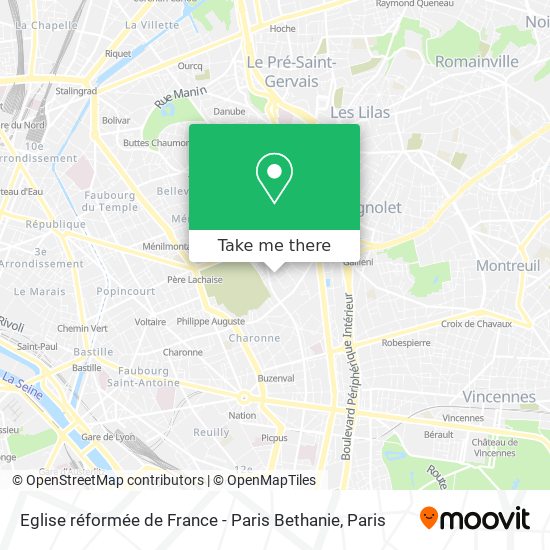 Mapa Eglise réformée de France - Paris Bethanie