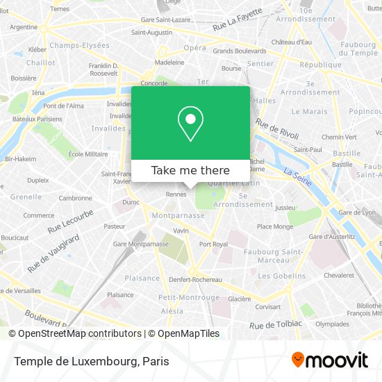 Mapa Temple de Luxembourg