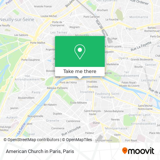 American Church in Paris map