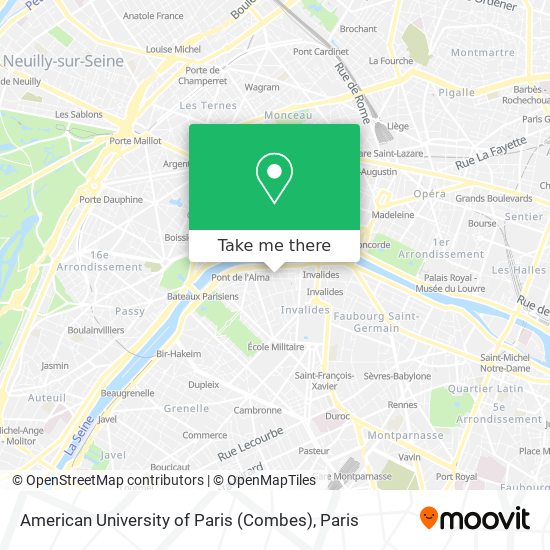 American University of Paris (Combes) map