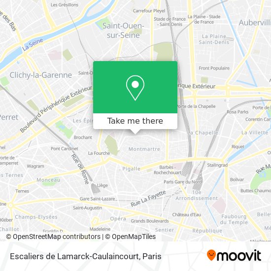 Mapa Escaliers de Lamarck-Caulaincourt