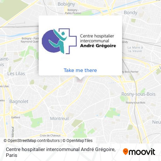 Centre hospitalier intercommunal André Grégoire map