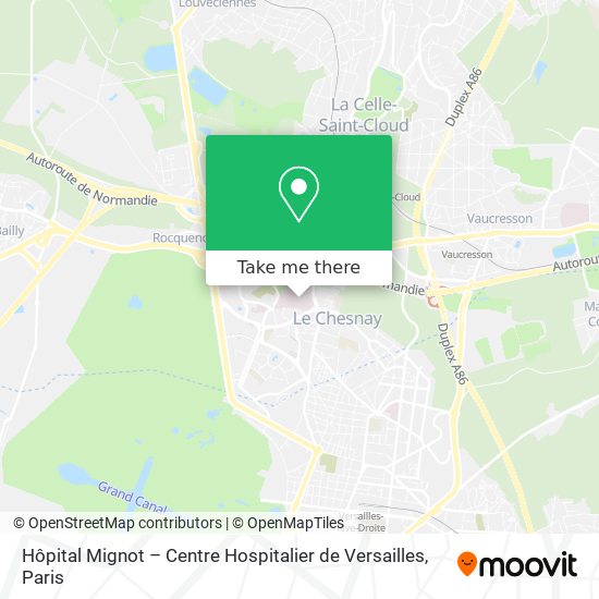 Mapa Hôpital Mignot – Centre Hospitalier de Versailles