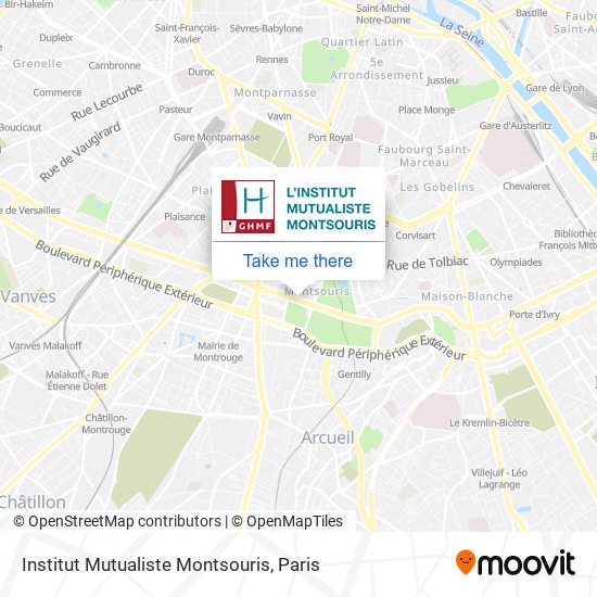 Institut Mutualiste Montsouris map