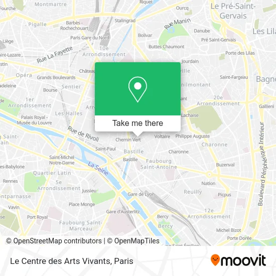 Le Centre des Arts Vivants map