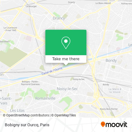 Bobigny sur Ourcq map