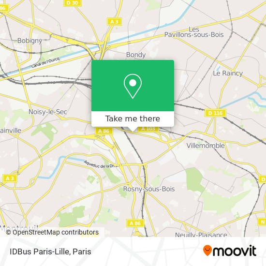 IDBus Paris-Lille map