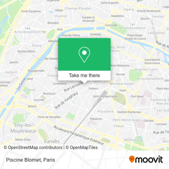 Piscine Blomet map