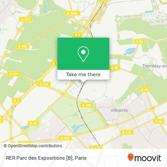 RER Parc des Expositions [B] map