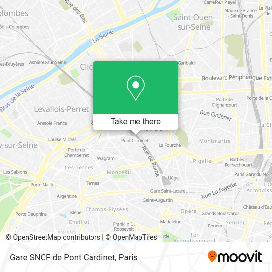 Gare SNCF de Pont Cardinet map