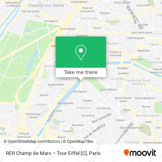 Mapa RER Champ de Mars – Tour Eiffel [C]