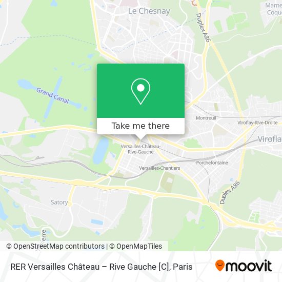 Mapa RER Versailles Château – Rive Gauche [C]