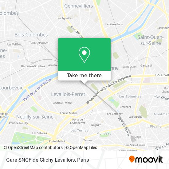 Mapa Gare SNCF de Clichy Levallois
