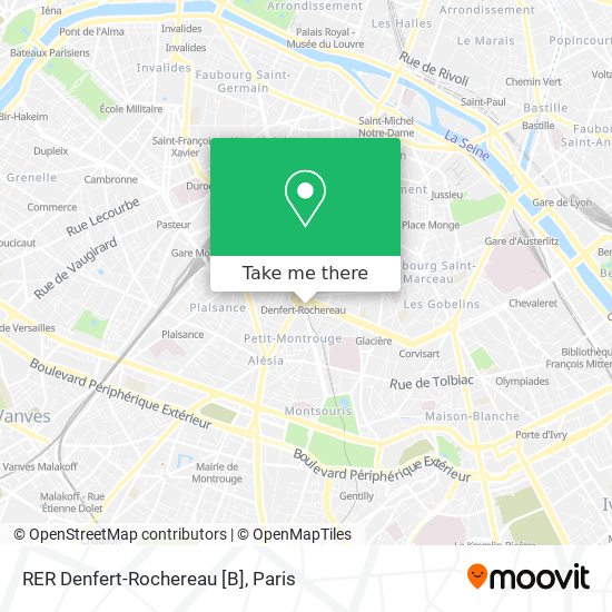 Mapa RER Denfert-Rochereau [B]