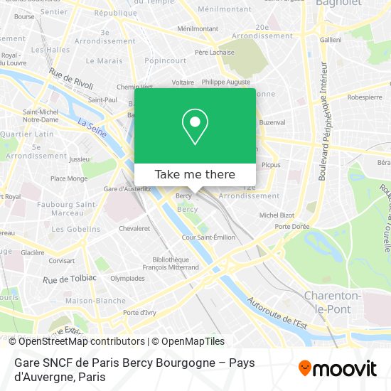 Gare SNCF de Paris Bercy Bourgogne – Pays d'Auvergne map