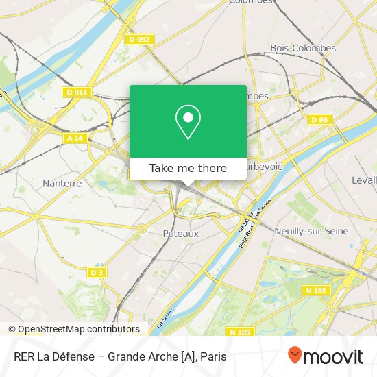 Mapa RER La Défense – Grande Arche [A]