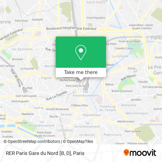RER Paris Gare du Nord [B, D] map