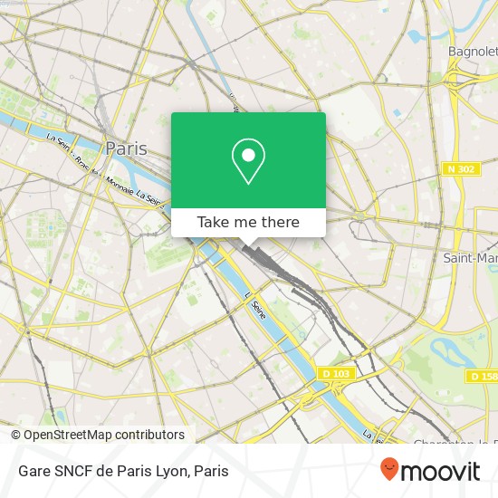 Gare SNCF de Paris Lyon map