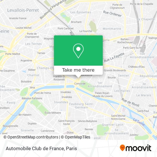 Mapa Automobile Club de France