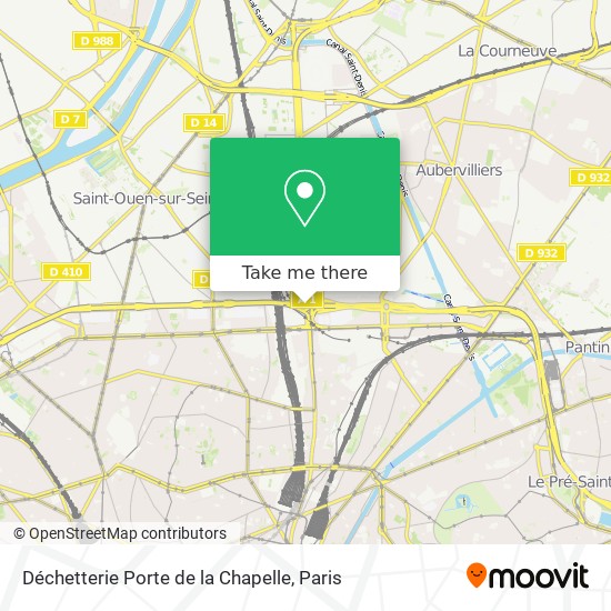 Mapa Déchetterie Porte de la Chapelle